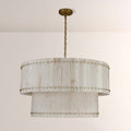 Aurelius Alabaster Round 2-Tiered Chandelier 48‘’ - Grace Lamp