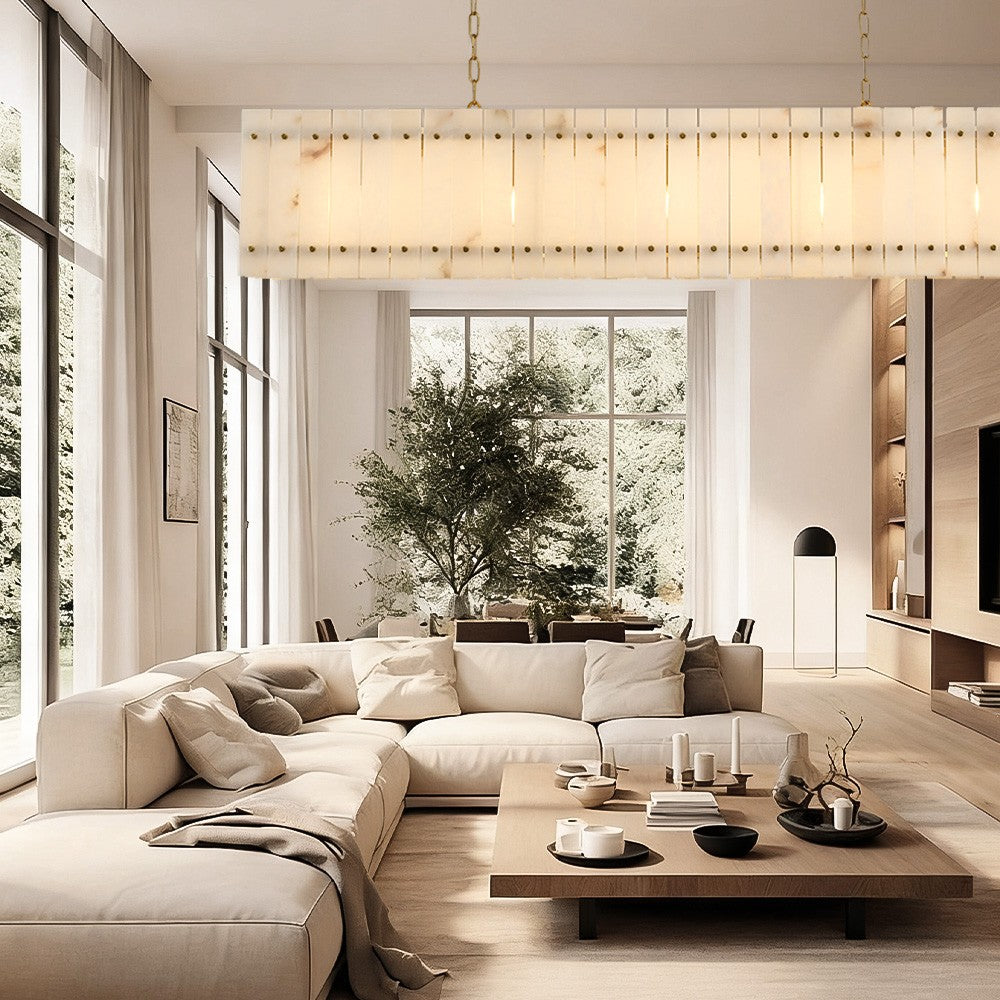 Aurelius Alabaster Linear Chandelier 54'' - Grace Lamp
