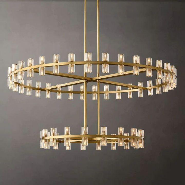 Arcachon Round 2-Tier Chandelier 60" For Dining Room Kitchen island - Grace Lamp
