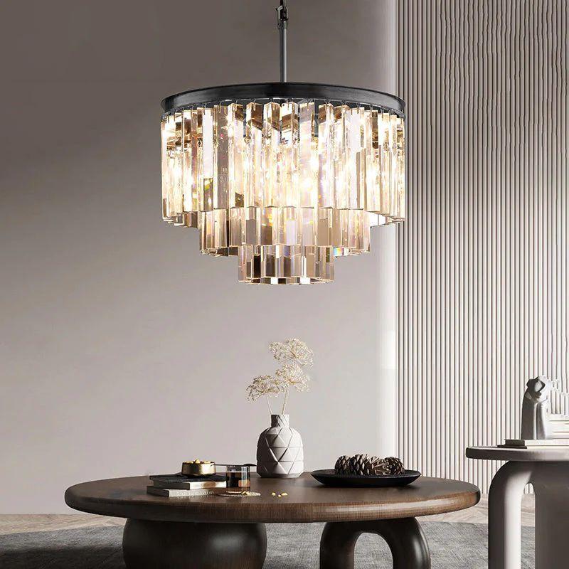 1920S Odeon Crystal Round Chandelier 20" - Grace Lamp