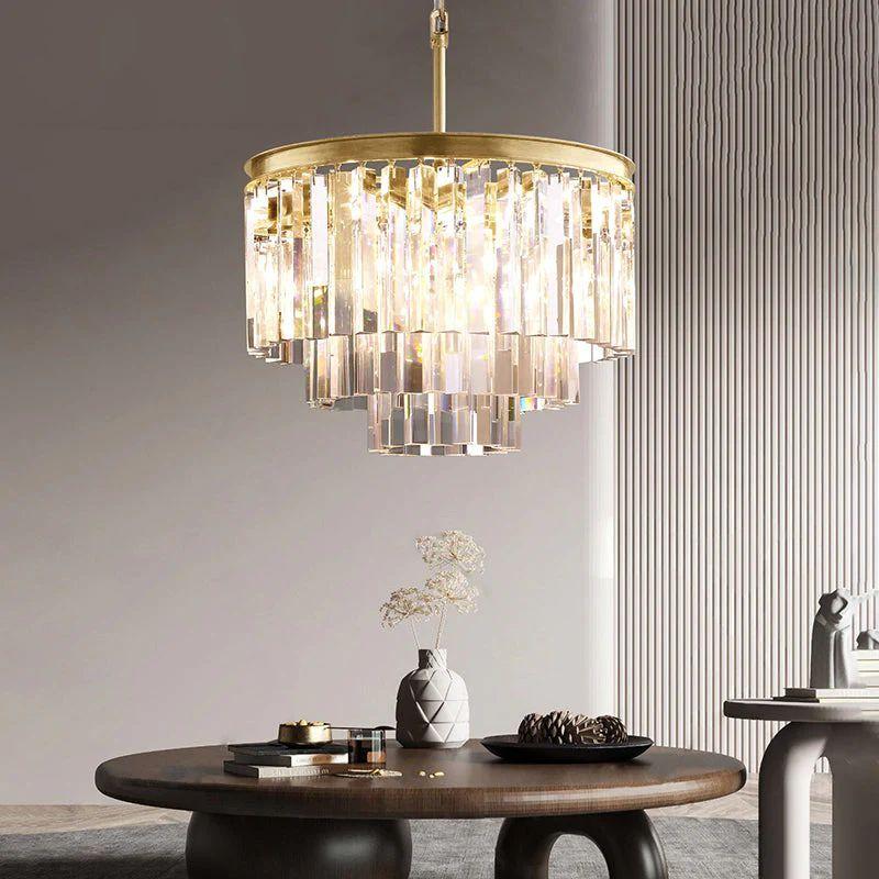 1920S Odeon Crystal Round Chandelier 20" - Grace Lamp