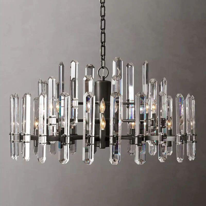 Bonnington Prism Crystal Round Chandelier 36" - Grace Lamp
