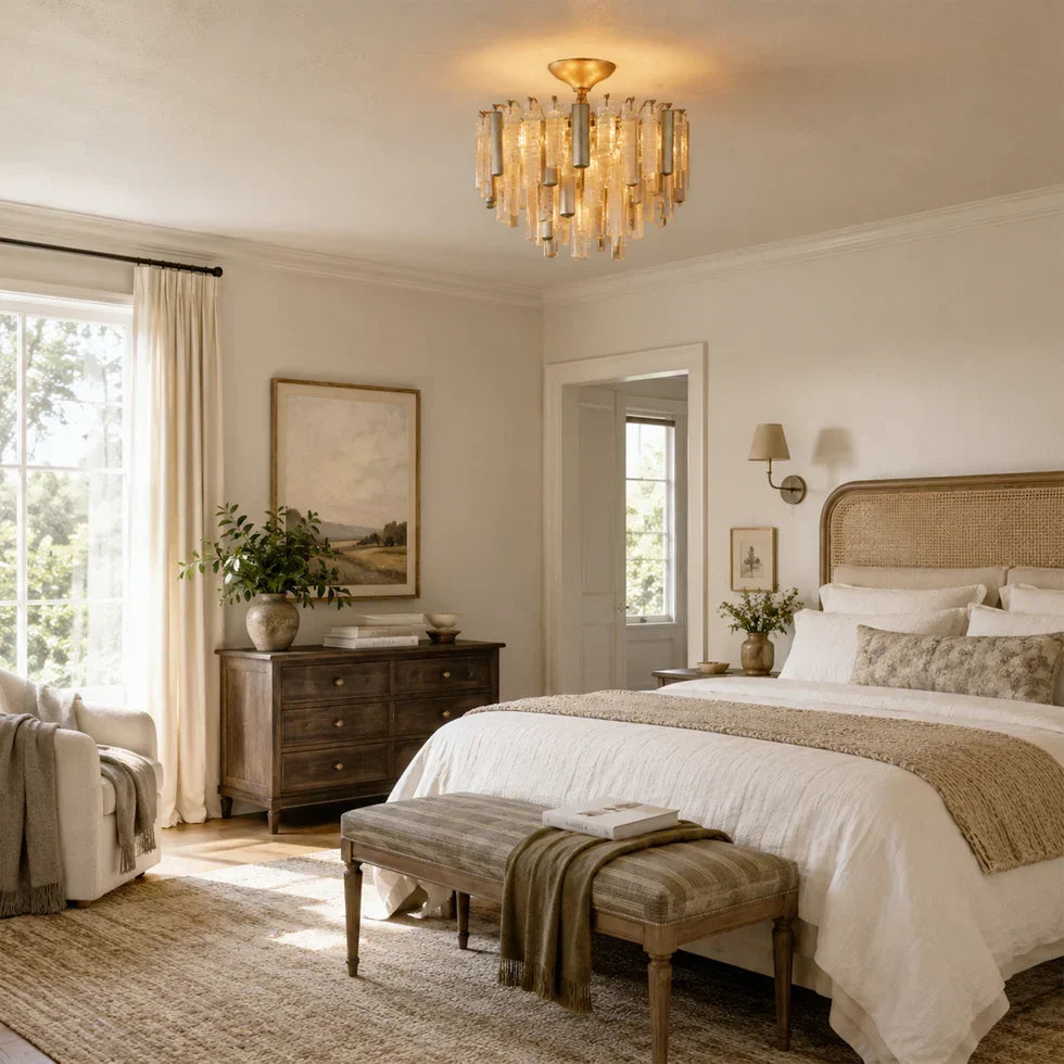 Neve Murano Glass Flush Mount Ceiling Light D18"