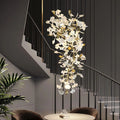 Ceramic Ginkgo Cascading A Branch Chandelier-Grace Lamp
