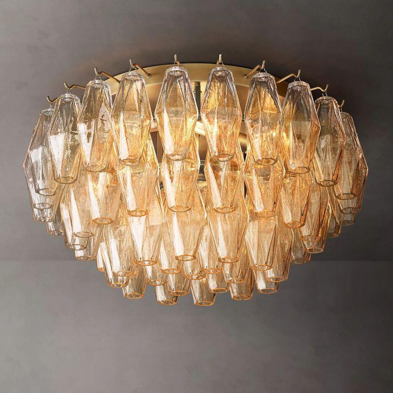 Chiara Clear Glass Flushmount 22" - Grace Lamp