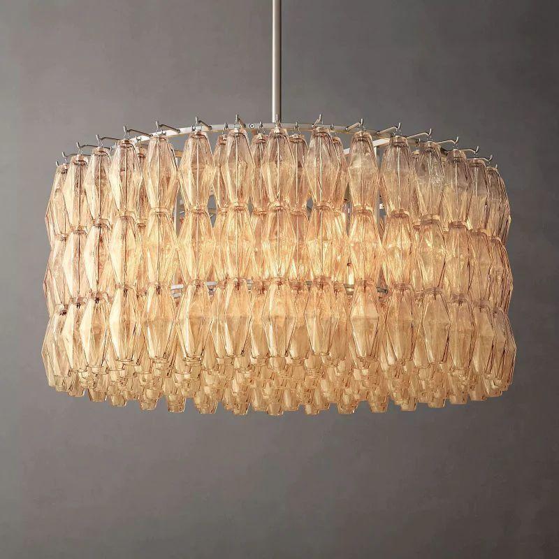 Chiara Clear Glass Round Chandelier 37" For Living Room - Grace Lamp