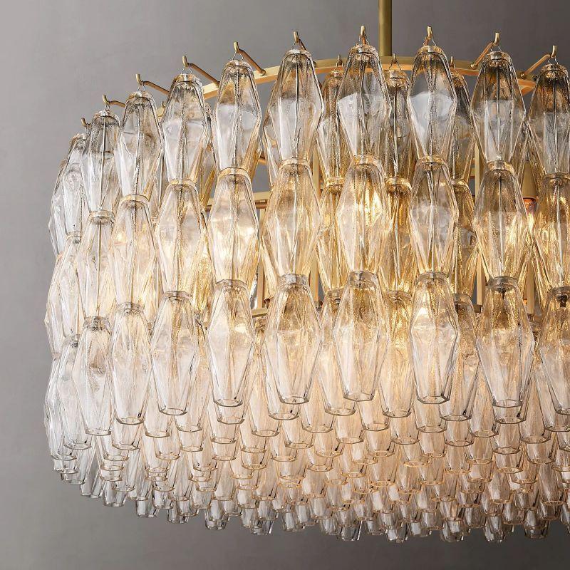 Chiara Clear Glass Round Chandelier 37" For Living Room - Grace Lamp
