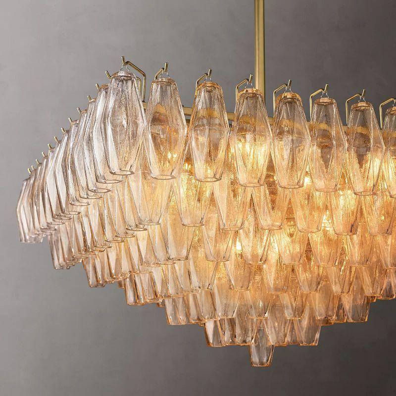 Chiara Clear Glass Square Chandelier 32" For Living Room - Grace Lamp