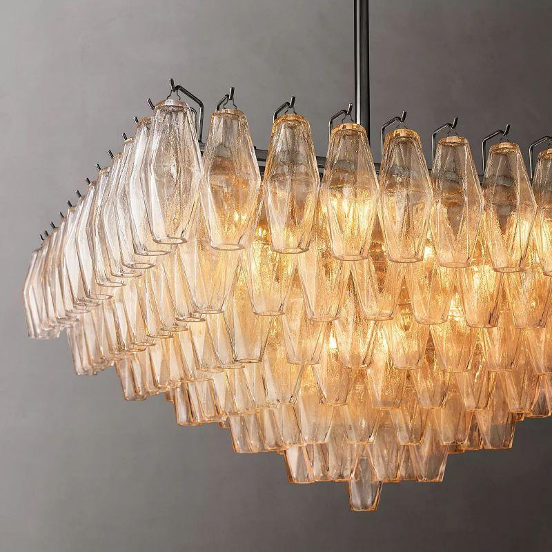 Chiara Clear Glass Square Chandelier 32" For Living Room - Grace Lamp