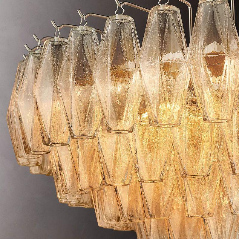 Chiara Clear Glass Tiered Round Chandelier 37" For Living Room - Grace Lamp
