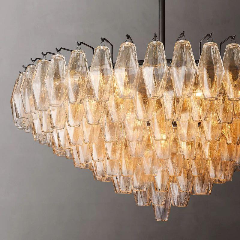 Chiara Clear Glass Tiered Round Chandelier 37" For Living Room - Grace Lamp