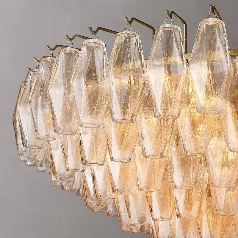 Chiara Clear Glass Tiered Round Chandelier 37" For Living Room - Grace Lamp