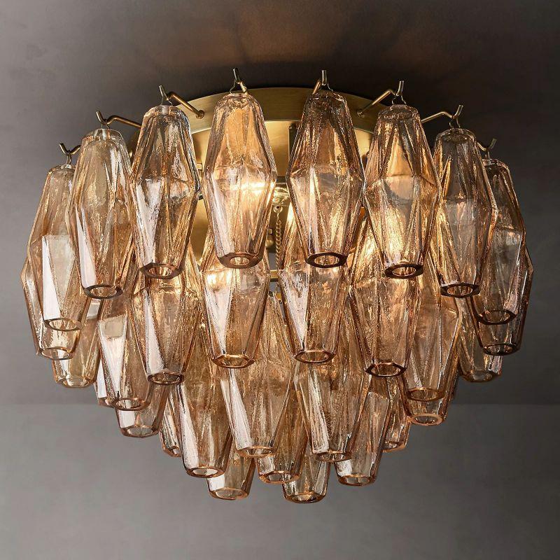 Chiara Smoke Glass Flushmount 17" - Grace Lamp