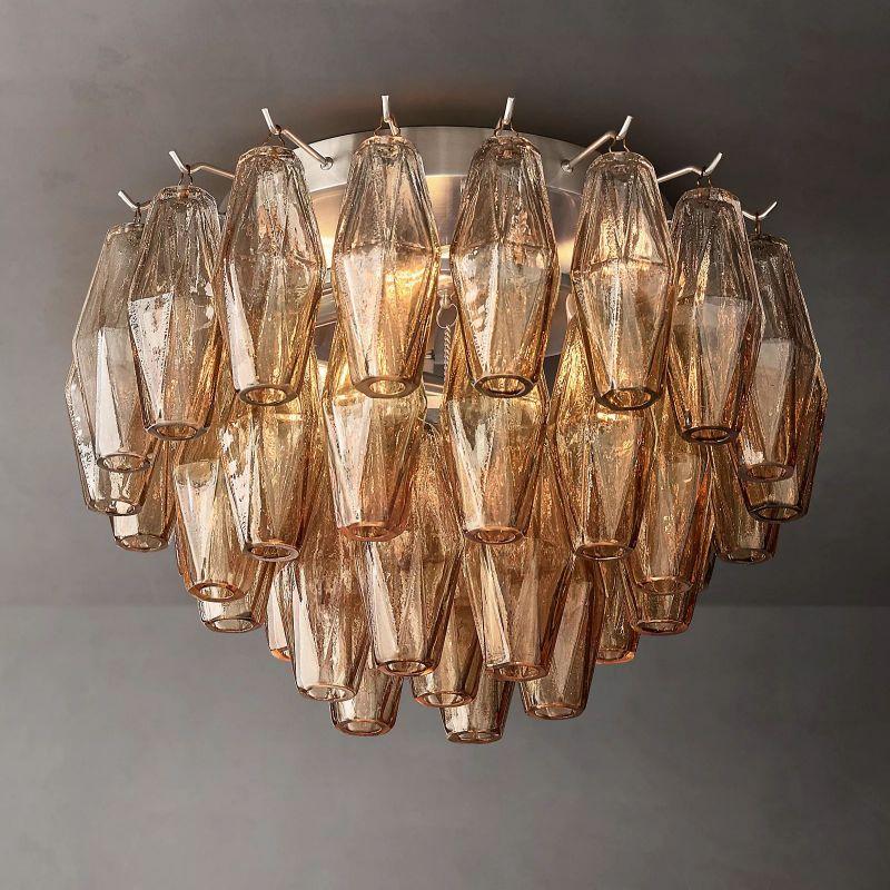 Chiara Smoke Glass Flushmount 17" - Grace Lamp