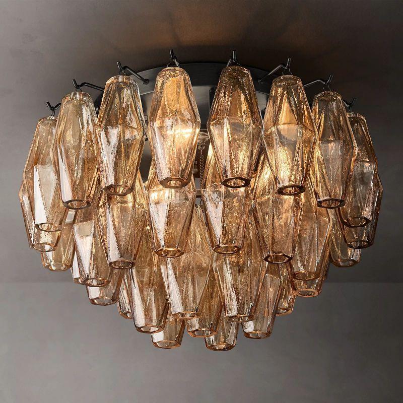 Chiara Smoke Glass Flushmount 17" - Grace Lamp