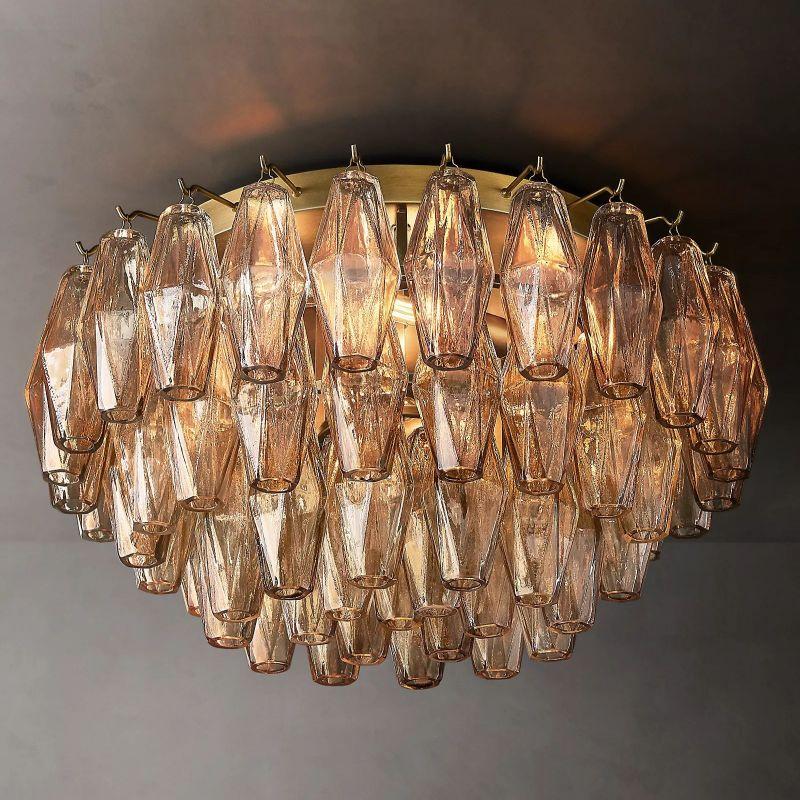 Chiara Smoke Glass Flushmount 22" - Grace Lamp