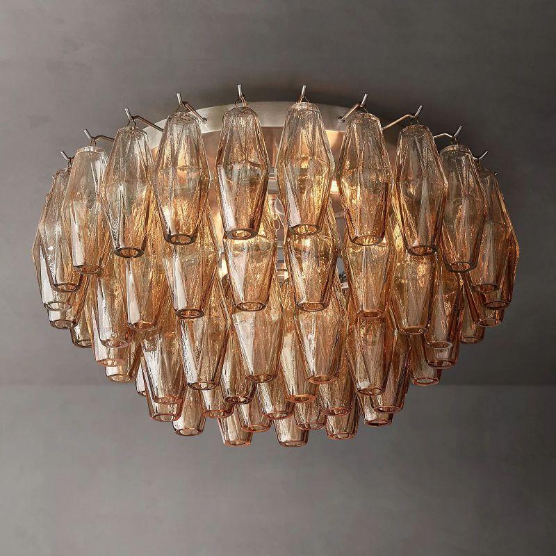 Chiara Smoke Glass Flushmount 22" - Grace Lamp