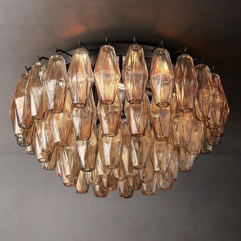Chiara Smoke Glass Flushmount 22" - Grace Lamp