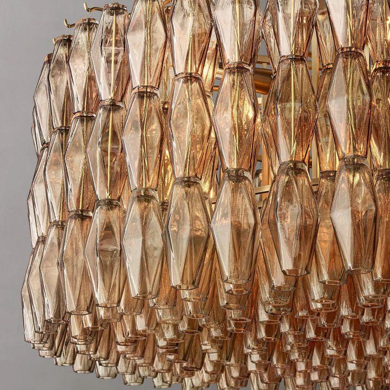 Chiara Smoke Glass Round Chandelier 47" For Living Room - Grace Lamp