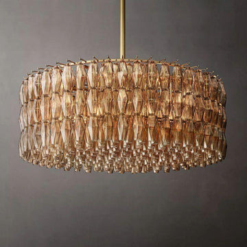 Chiara Smoke Glass Round Chandelier 47" For Living Room - Grace Lamp