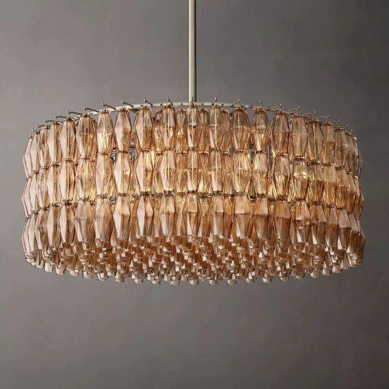 Chiara Smoke Glass Round Chandelier 47" For Living Room - Grace Lamp