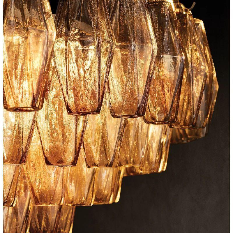 Chiara Clear Glass Square Chandelier 32" For Living Room - Grace Lamp