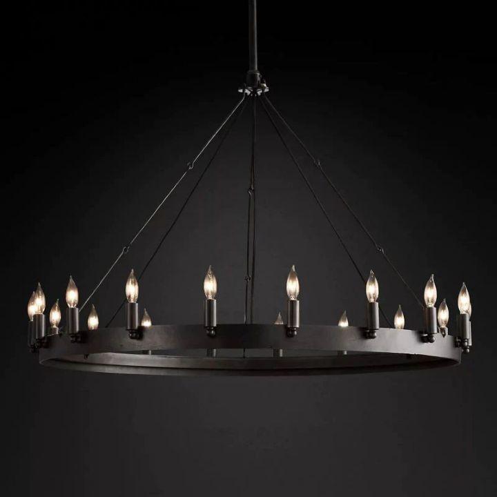 Camino Vintage Candelabra Round Chandelier 38''D - Grace Lamp