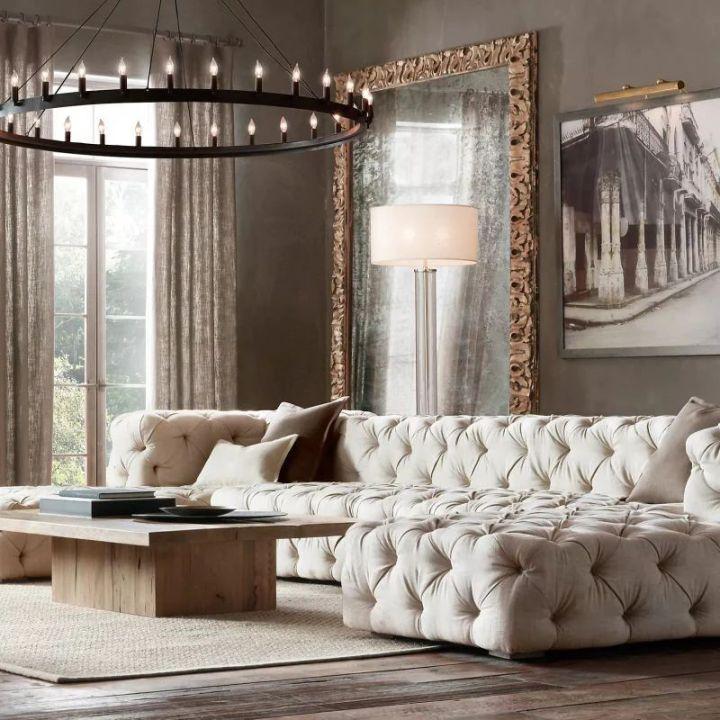 Camino Vintage Candelabra 2-Tier Round Chandelier 63''D - Grace Lamp