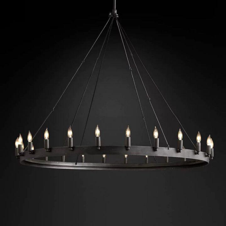 Camino Vintage Candelabra Round Chandelier 50''D - Grace Lamp