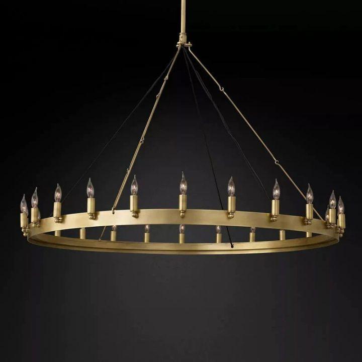 Camino Vintage Candelabra Round Chandelier 50''D - Grace Lamp