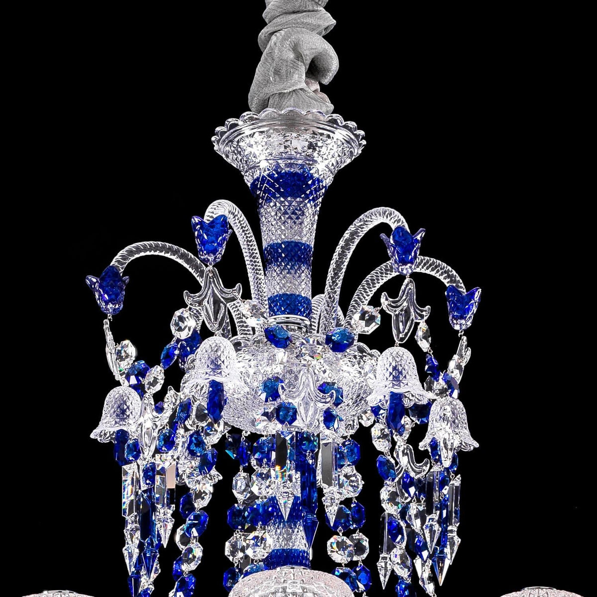 Baccarat Zenith Faunacrystopolis Blue Crystal Chandelier - Grace Lamp