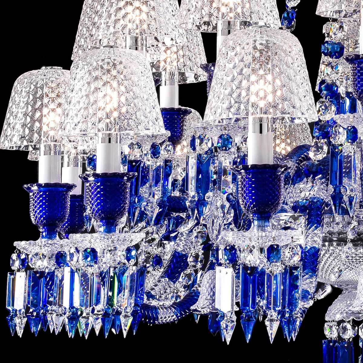 Baccarat Zenith Faunacrystopolis Blue Crystal Chandelier - Grace Lamp