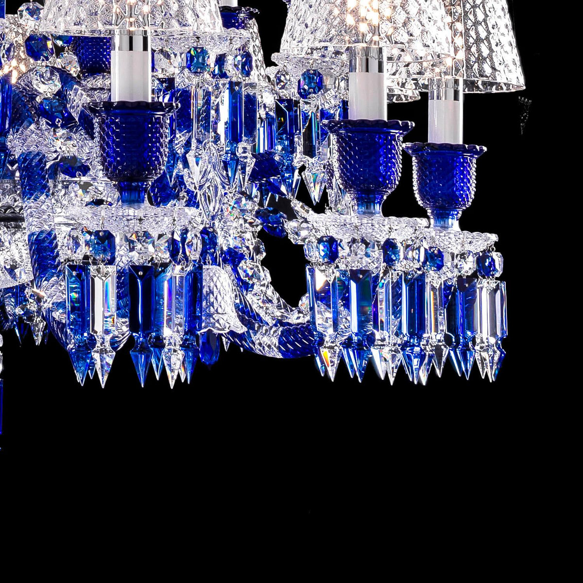 Baccarat Zenith Faunacrystopolis Blue Crystal Chandelier - Grace Lamp