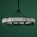 Decorative 6/ 8/ 10/ 12-Light Crystal Ceiling Chandelier Triangular Prism Island Light Fixture Metal Shade for Living Room-Grace Lamp