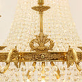 8/12/15 Lights Decorative Empire Brass Candles Crystal Chandelier Romantic Foyer Living Room Ceiling Light Fixture in Pure Copper Finish-Grace Lamp