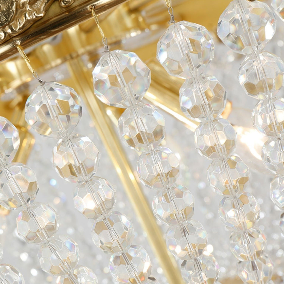 8/12/15 Lights Decorative Empire Brass Candles Crystal Chandelier Romantic Foyer Living Room Ceiling Light Fixture in Pure Copper Finish-Grace Lamp