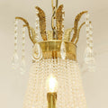 8/12/15 Lights Decorative Empire Brass Candles Crystal Chandelier Romantic Foyer Living Room Ceiling Light Fixture in Pure Copper Finish-Grace Lamp