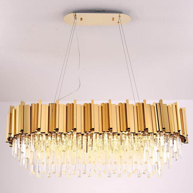 Elian Oval Crystal Chandelier-Grace Lamp