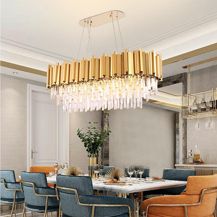 Elian Oval Crystal Chandelier-Grace Lamp