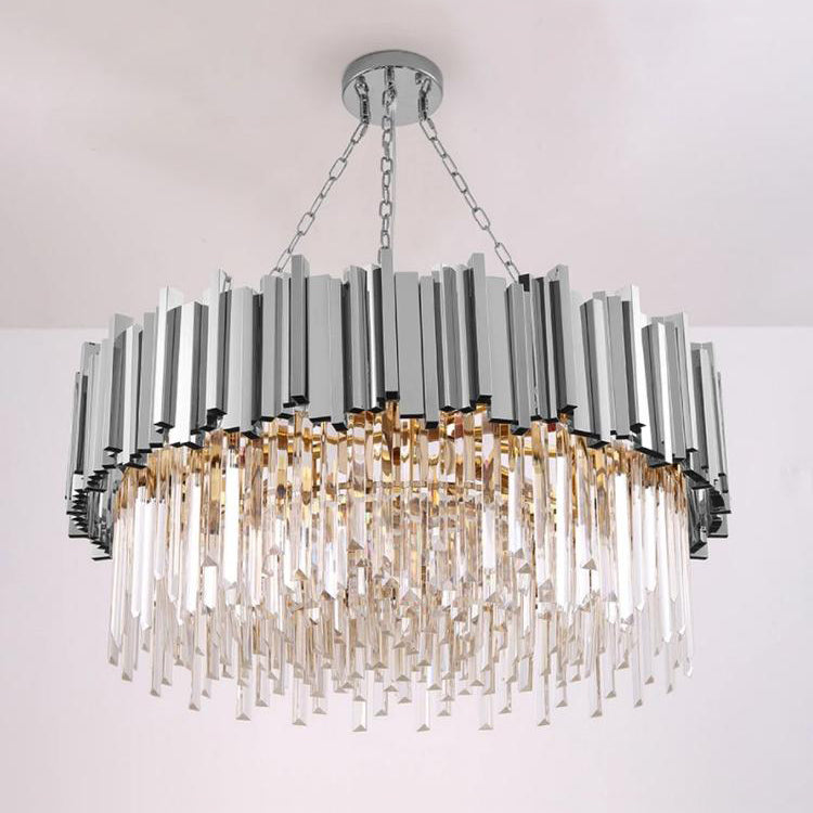 Elian Round Crystal Chandelier-Grace Lamp