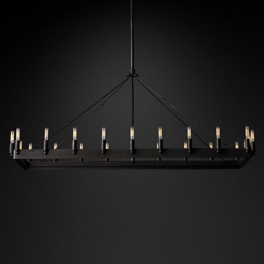 Camino Vintage Filament Rectangle Chandelier 52‘’L - Grace Lamp
