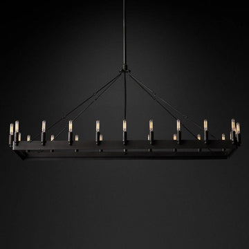 Camino Vintage Filament Rectangle Chandelier 52‘’L - Grace Lamp