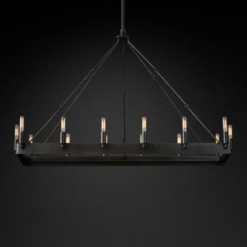 Camino Vintage Filament Rectangle Chandelier 41‘’L - Grace Lamp