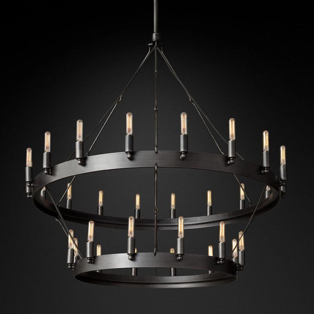 Camino Vintage Filament 2-Tier Round Chandelier 38‘’D - Grace Lamp