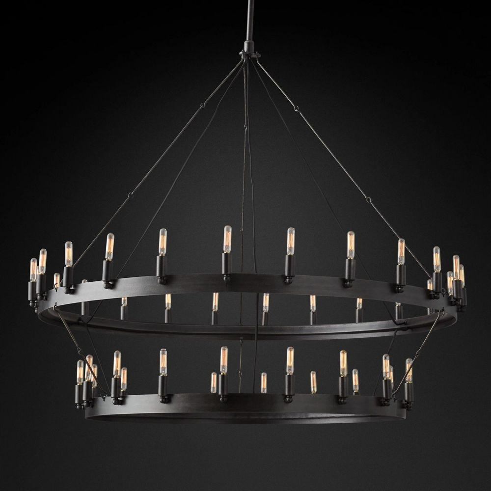 Camino Vintage Filament 2-Tier Round Chandelier 50‘’D - Grace Lamp