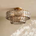 Amor 2-Tier Ghiaccio Glass Round Flushmount 18