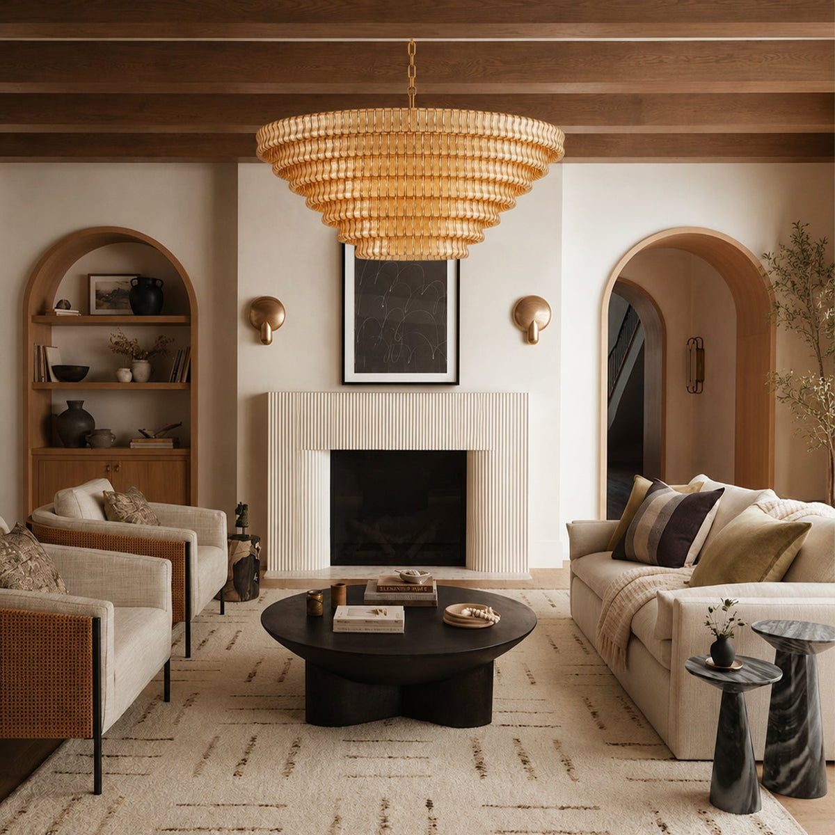 Amor 7-Tier Ghiaccio Glass Round Chandelier 60"