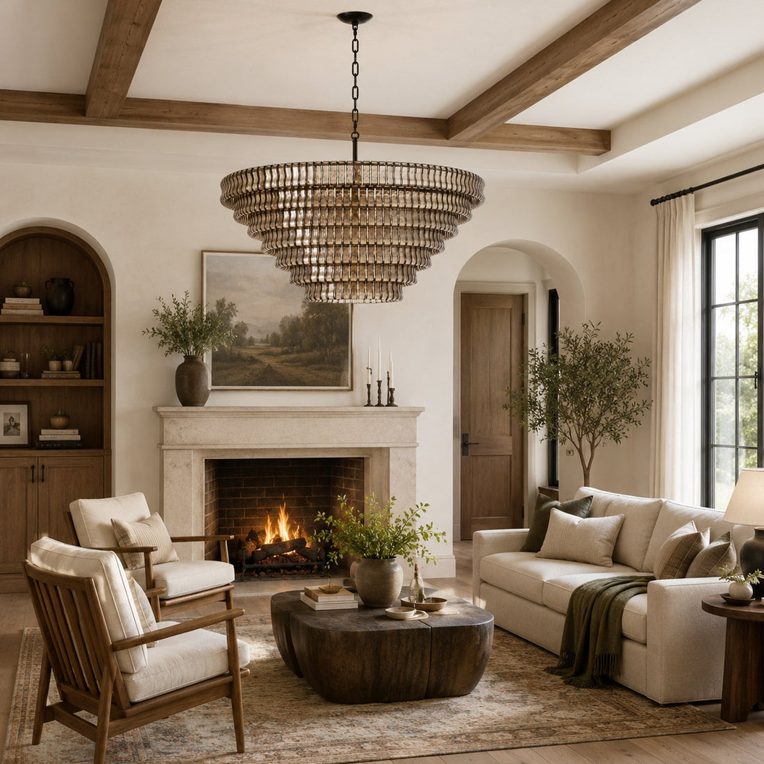 Amor 7-Tier Ghiaccio Glass Round Chandelier 60"