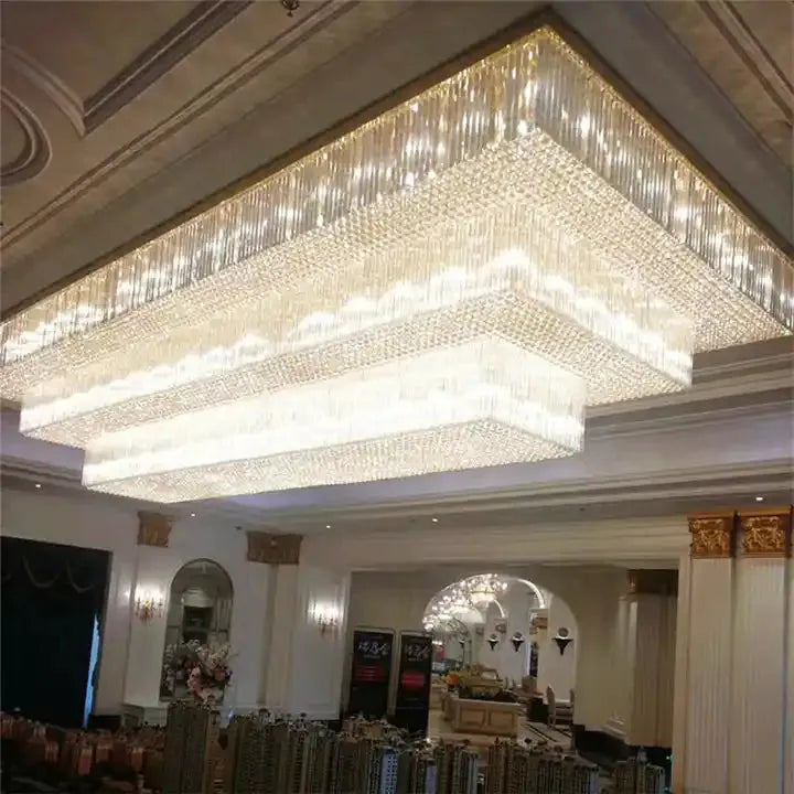 Modern Extra 2/3 Tiered Flush Mount Crystal Chandelier for Large Area - Grace Lamp