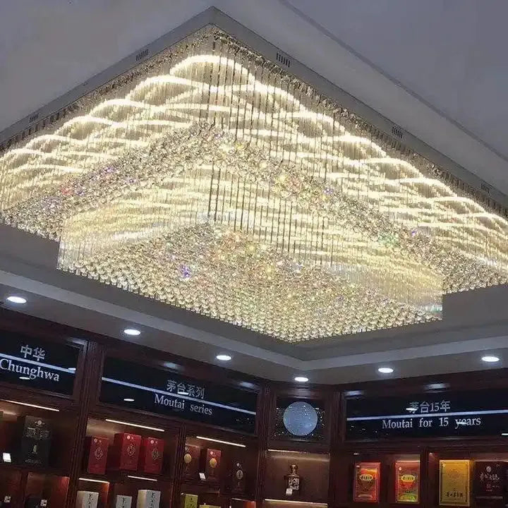 Modern Extra 2/3 Tiered Flush Mount Crystal Chandelier for Large Area - Grace Lamp